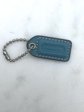 COACH Vintage Leather Hang Tag, Blue Mini